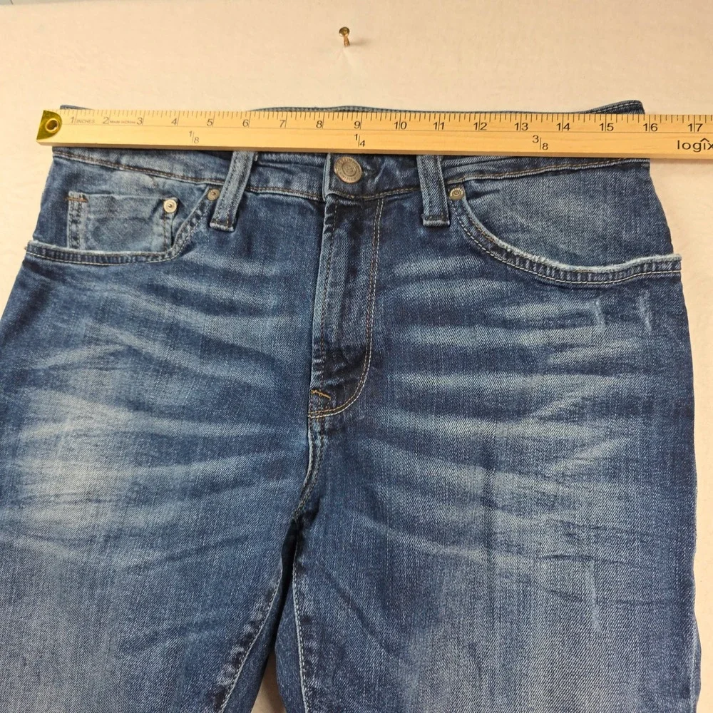 Mavi Jeans Denim Men 32x32 Blue Slim Straight Medium Wash Whiskered Stretch